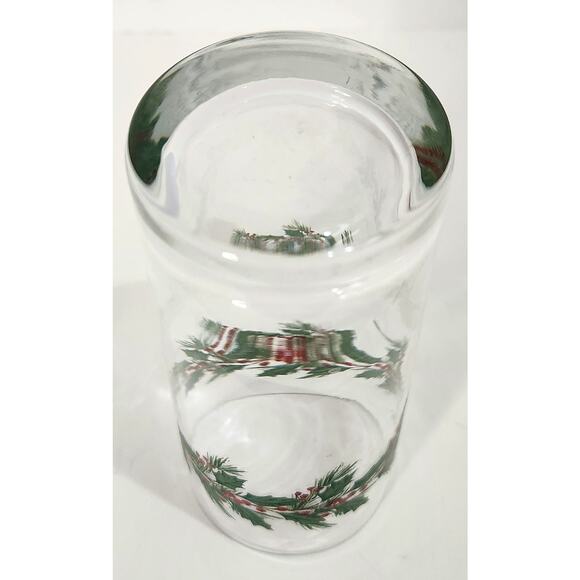 Vintage Holiday Holly Berry Highball Glasses Set 3 Christmas Evergreen Tumblers - Picture 6 of 7
